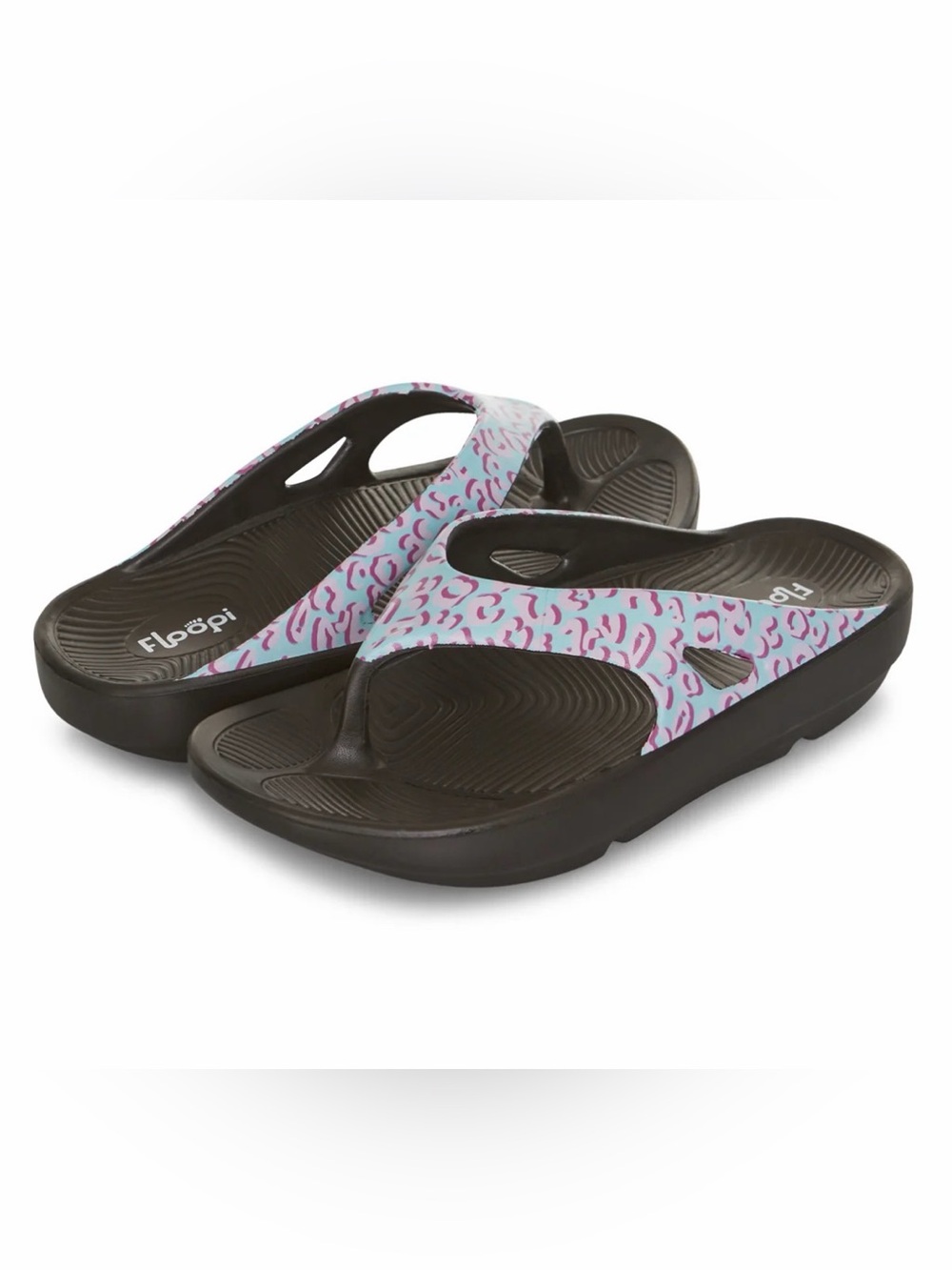 Floopi Womens Blair Printed Comfort Thong Sandal size US 8 EU 38 Pink Leopard